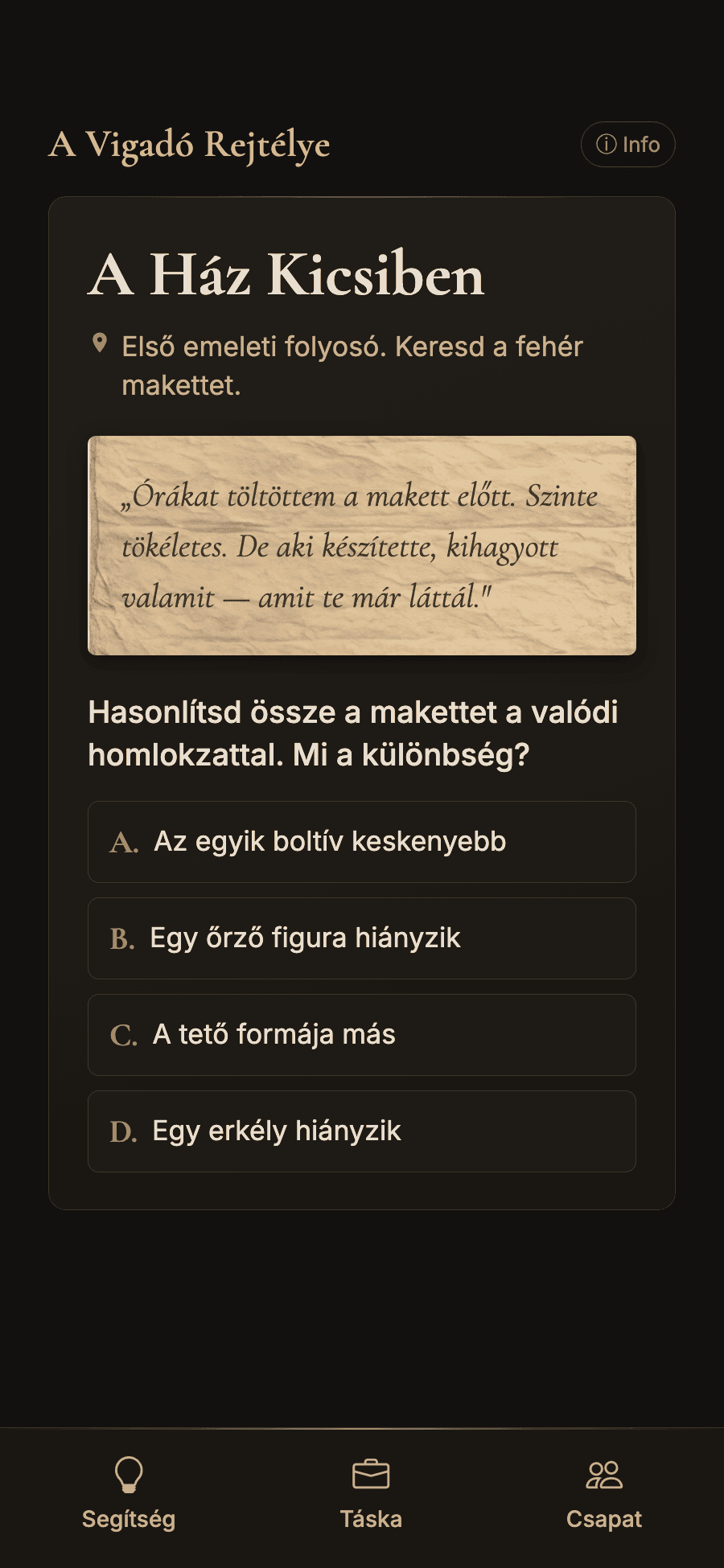 A játék képernyőjének előnézete